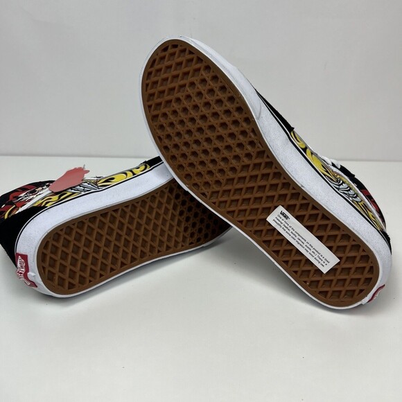 Vans Sk8-Hi Santa Flame Suede Canvas Black Red Men’s 12 Sneaker Christmas NWT